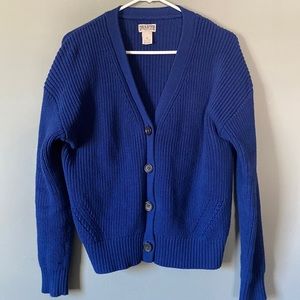 Duluth Trading Co Women’s size medium Heritage Shaker Stitch cardigan blue